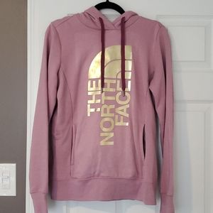The North Face pink and gold hoodie